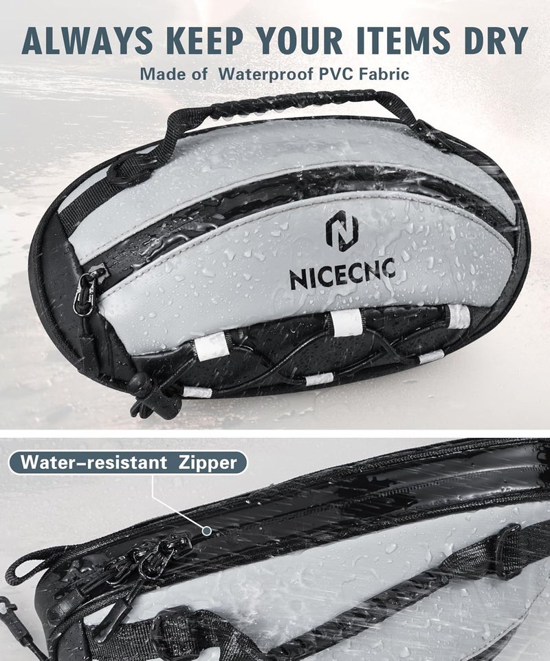 NICECNC Motorcycle Handlebar Bag Universal Waterproof PVC Front Fork Organizer Accessory Bag Motorcycle Tool Bag For Motorbike Cruiser Softail Dyna Sportsters Dirt Bike Bicycle Accessories - Image 5